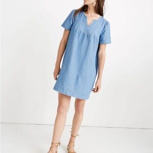 NWOT Madewell Denim Popover Swing Dress in Newsom Wash